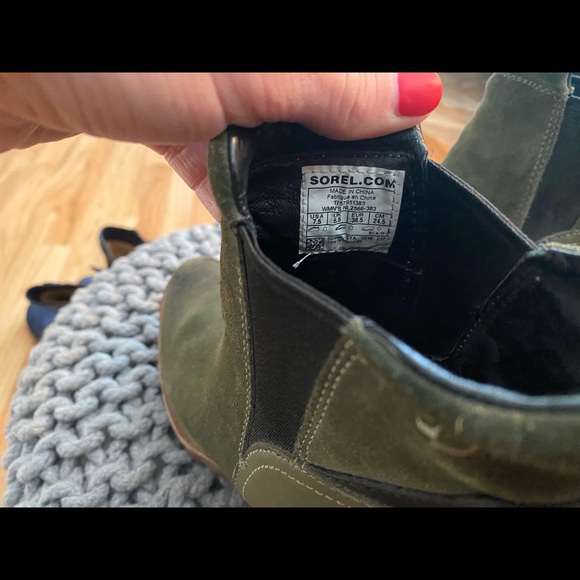 Forest green Sorel wedge boots - Picture 5 of 5